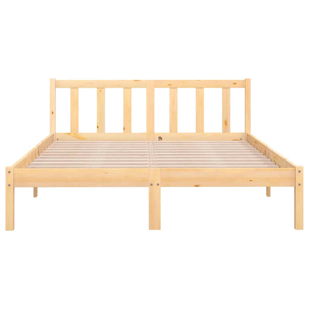 Bed Frame without Mattress Solid Wood Pine King Size