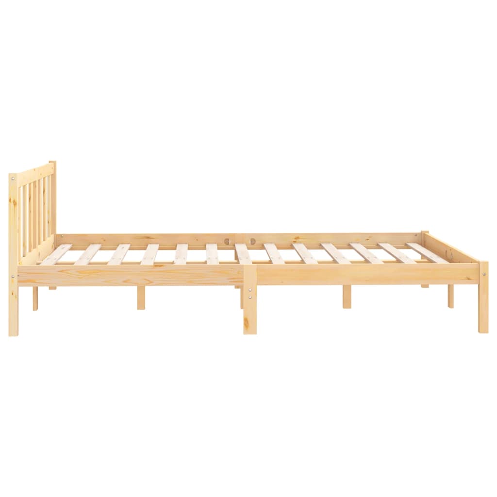 Bed Frame without Mattress Solid Wood Pine King Size