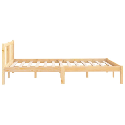 Bed Frame without Mattress Solid Wood Pine King Size