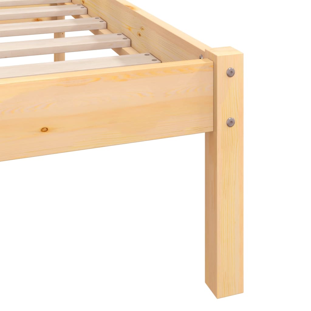 Bed Frame without Mattress Solid Wood Pine King Size