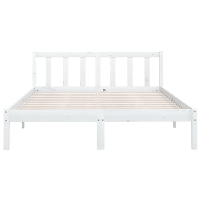 Bed Frame White Solid Wood Pine 150x200 cm King Size