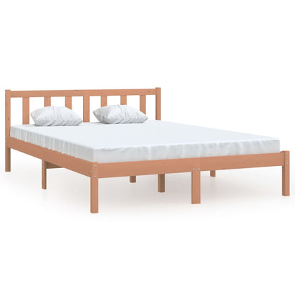 Bed Frame Honey Brown Solid Wood Pine 150x200 cm King Size