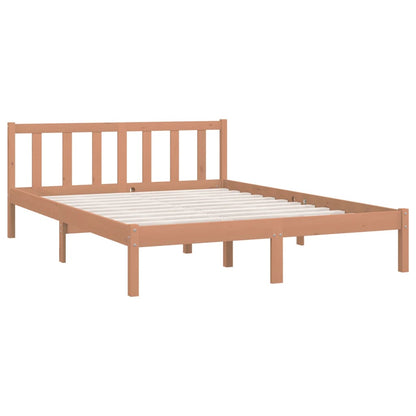 Bed Frame Honey Brown Solid Wood Pine 150x200 cm King Size