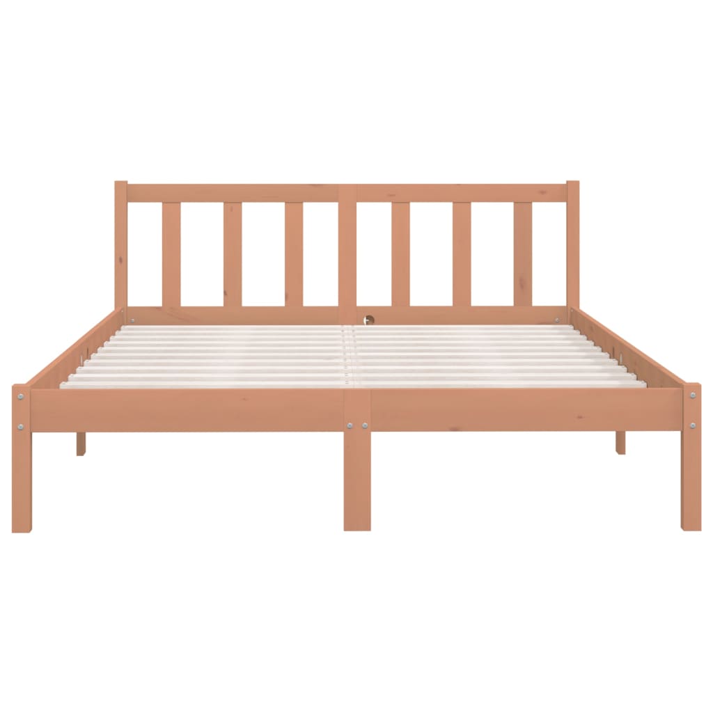 Bed Frame Honey Brown Solid Wood Pine 150x200 cm King Size