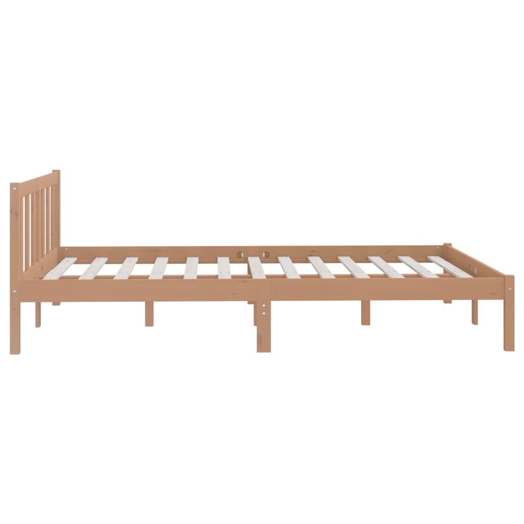 Bed Frame Honey Brown Solid Wood Pine 150x200 cm King Size