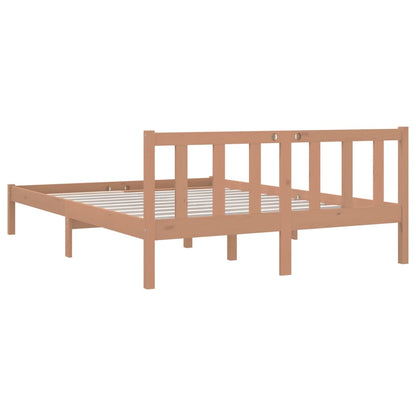 Bed Frame Honey Brown Solid Wood Pine 150x200 cm King Size