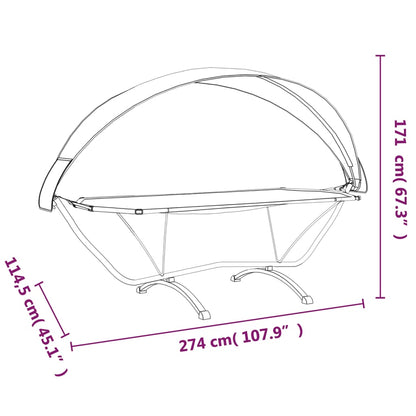 Outdoor Lounge Bed with Canopy Cream Steel and Oxford Fabric