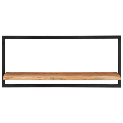 Wall Shelves 2 pcs 80x25x35 cm Solid Wood Acacia and Steel