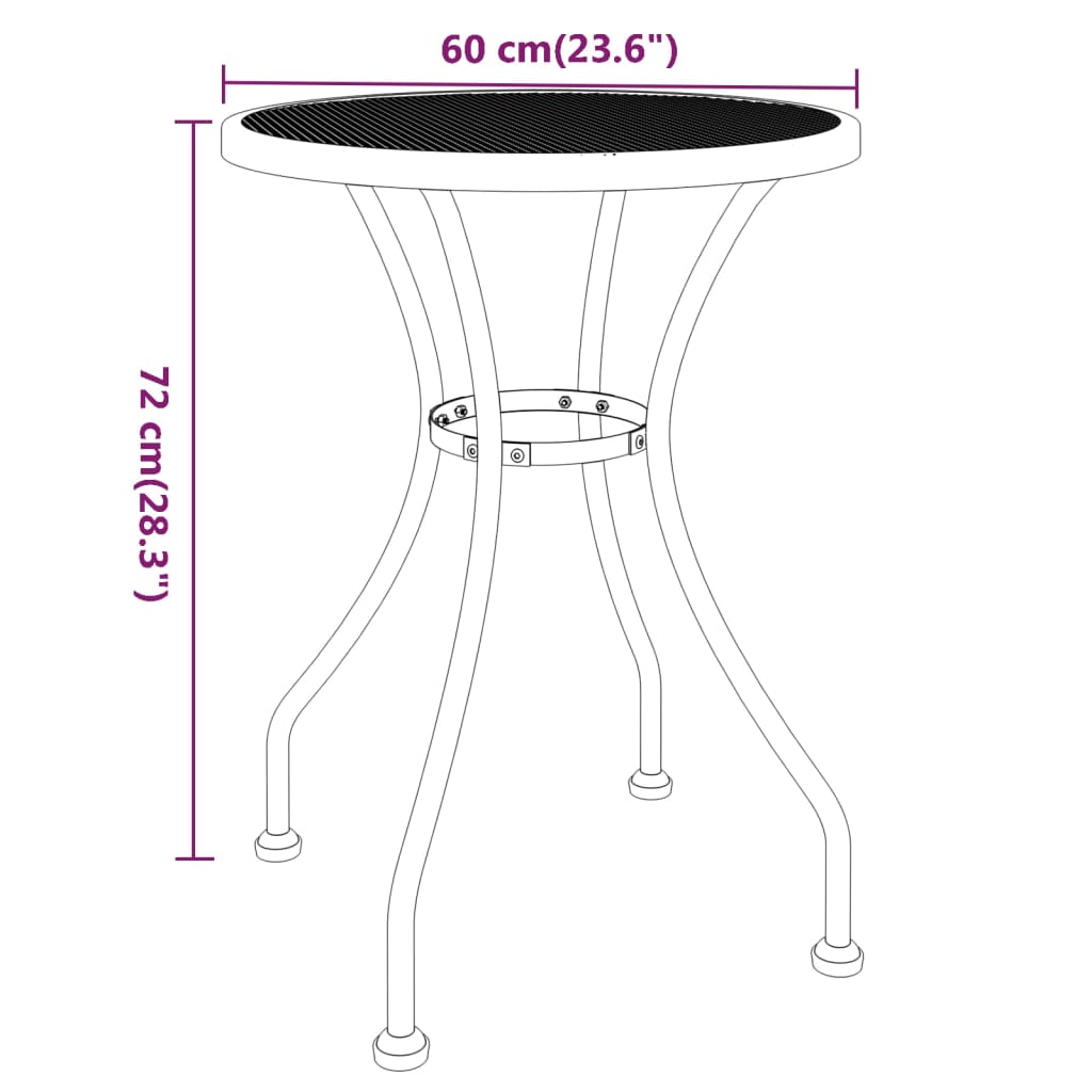 Garden Table Ø60x72 cm Expanded Metal Mesh Anthracite