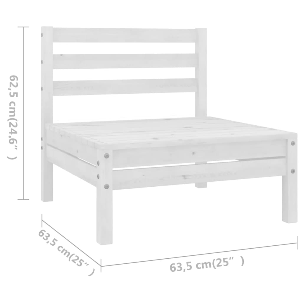 7 Piece Garden Lounge Set Solid Pinewood White