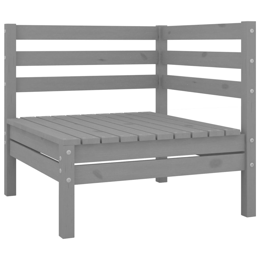 12 Piece Garden Lounge Set Solid Wood Pine Grey