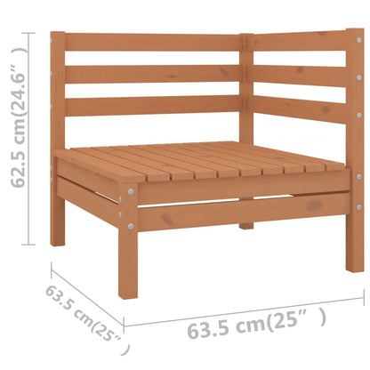 12 Piece Garden Lounge Set Honey Brown Solid Wood Pine