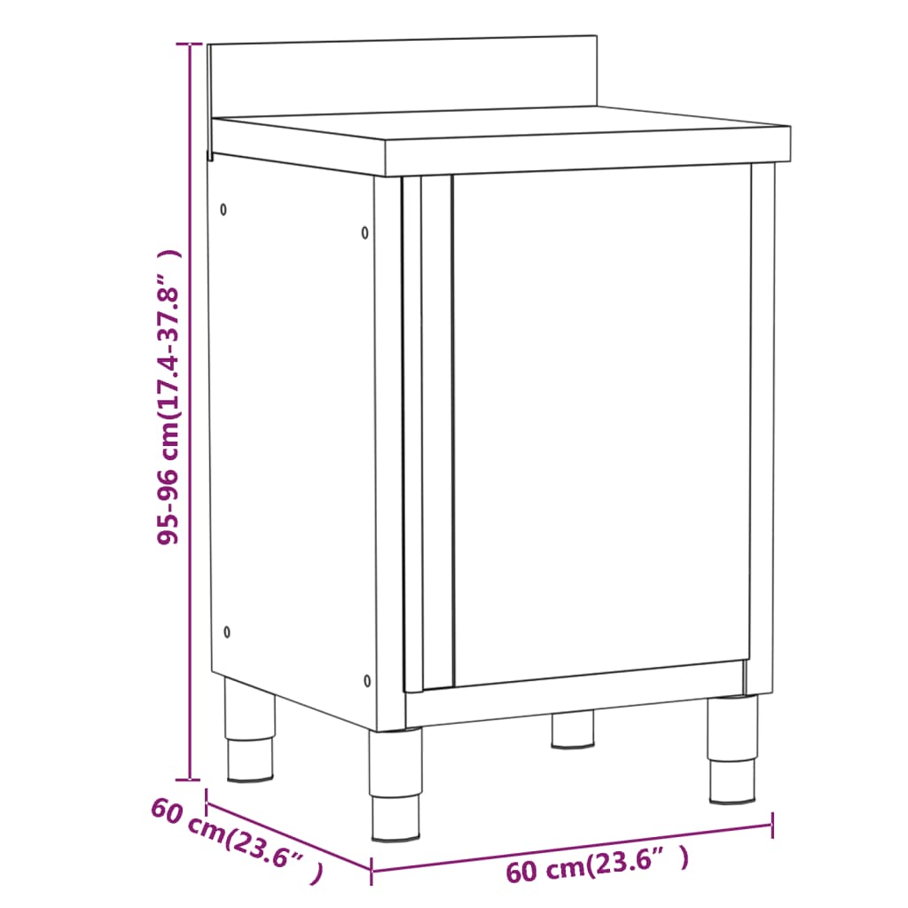 Commercial Kitchen Cabinets 3 pcs Stainless Steel