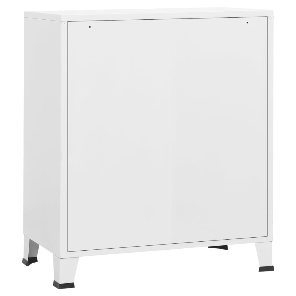 Industrial Drawer Cabinet White 78x40x93 cm Metal