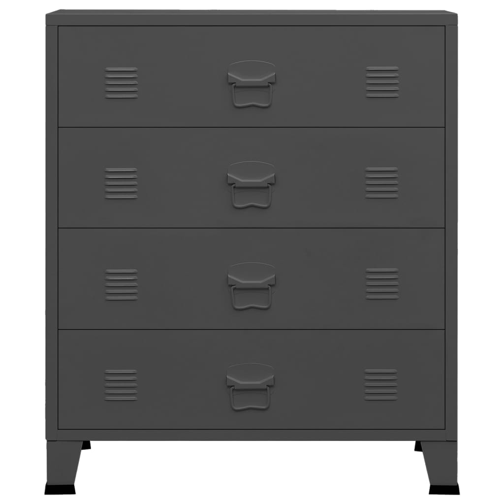 Industrial Drawer Cabinet Anthracite 78x40x93 cm Metal