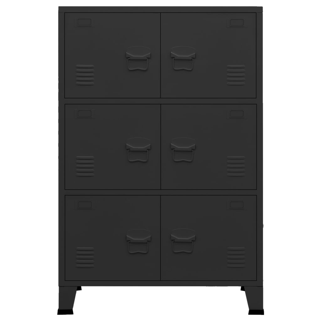 Industrial Storage Chest Black 75x40x115 cm Metal