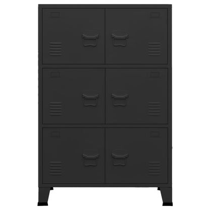 Industrial Storage Chest Black 75x40x115 cm Metal