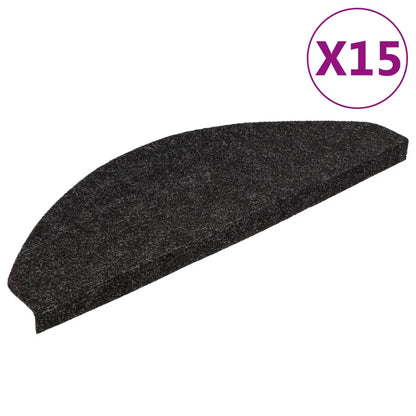 Stair Mats Self-adhesive 15 pcs 65x22.5x3.5 cm Anthracite