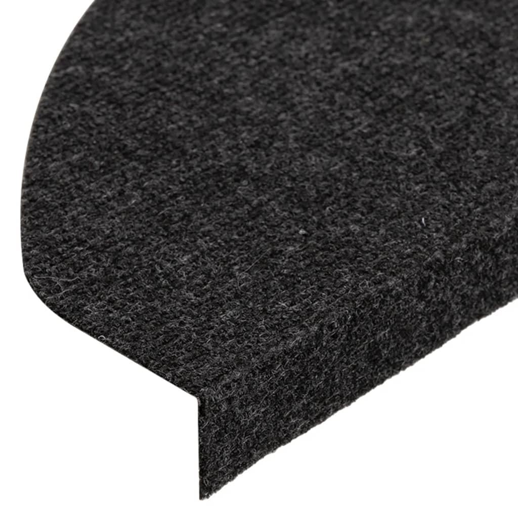 Stair Mats Self-adhesive 15 pcs 65x22.5x3.5 cm Black