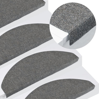 Stair Mats Self-adhesive 15 pcs 65x22.5x3.5 cm Grey