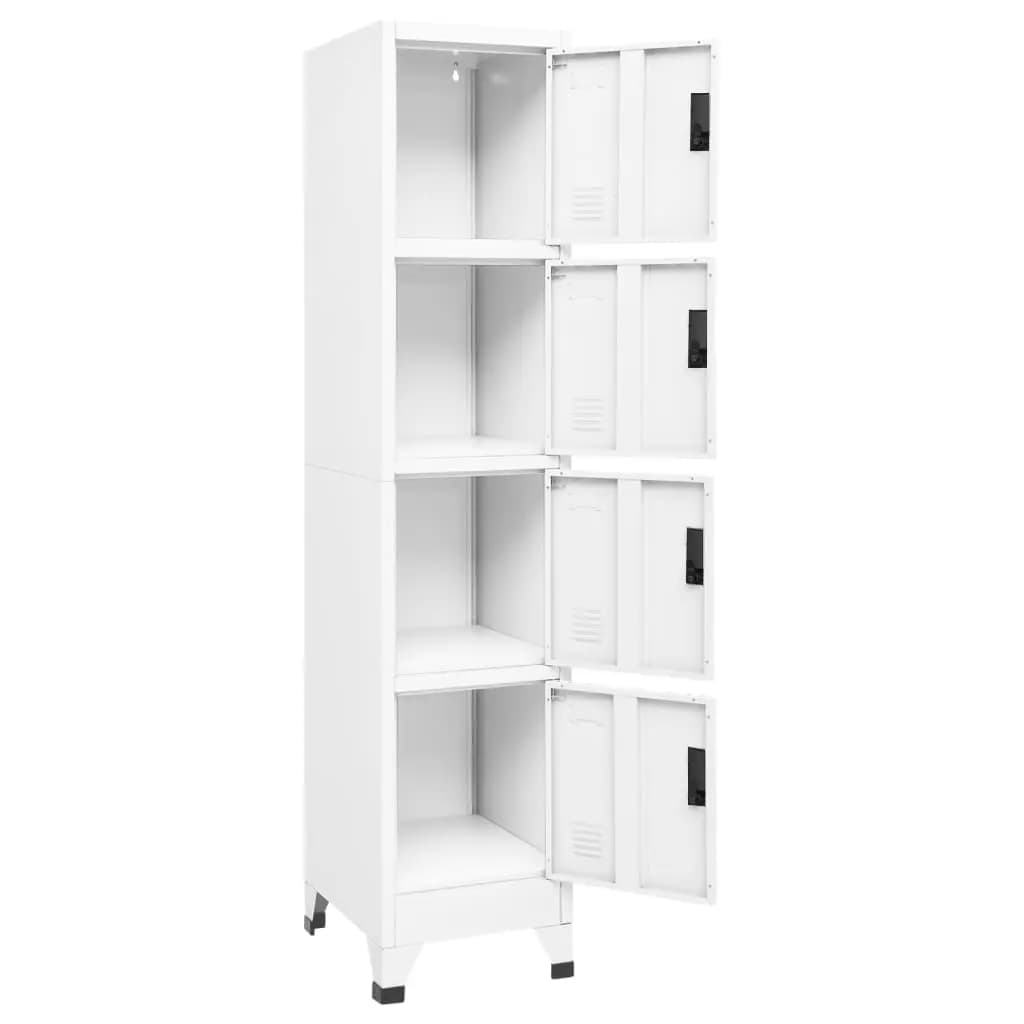 Locker Cabinet White 38x45x180 cm Steel