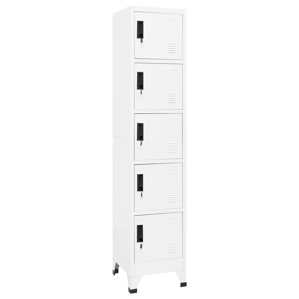 Locker Cabinet White 38x40x180 cm Steel