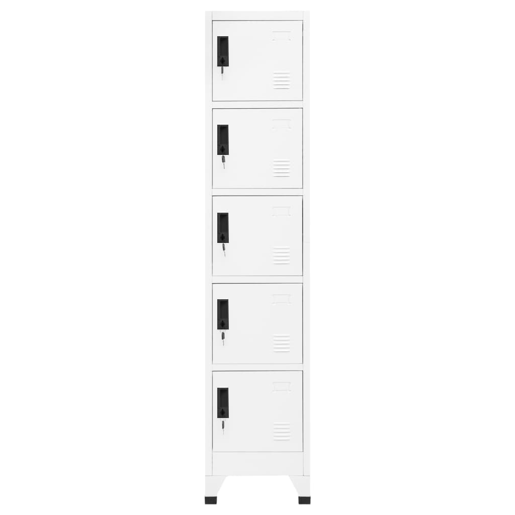 Locker Cabinet White 38x40x180 cm Steel