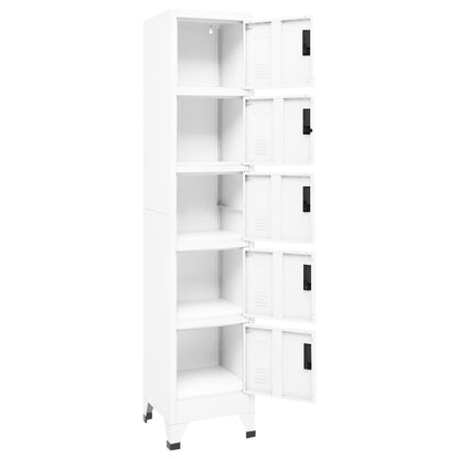 Locker Cabinet White 38x40x180 cm Steel