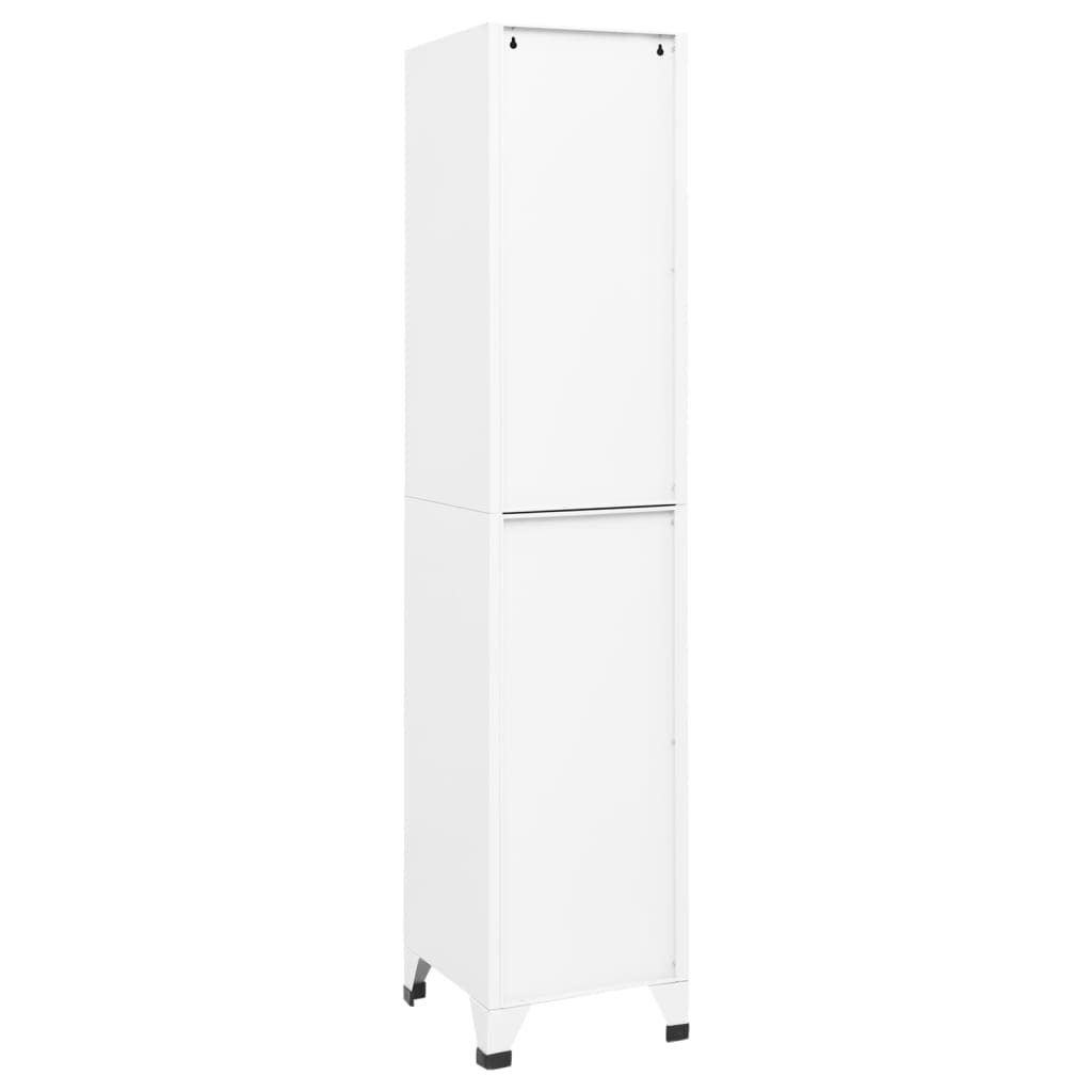 Locker Cabinet White 38x40x180 cm Steel