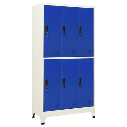 Locker Cabinet Grey and Blue 90x45x180 cm Steel