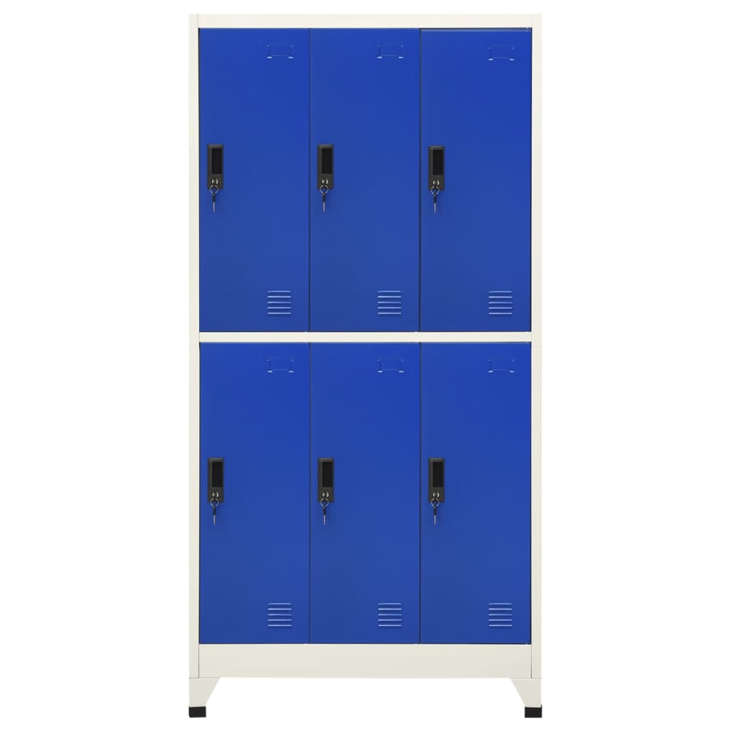 Locker Cabinet Grey and Blue 90x45x180 cm Steel