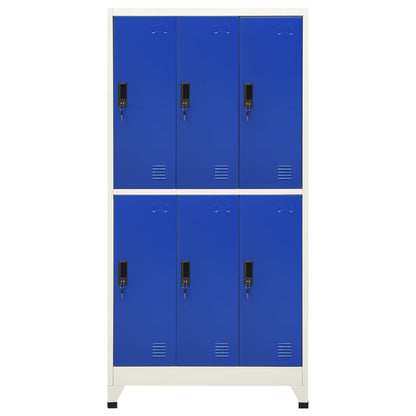 Locker Cabinet Grey and Blue 90x45x180 cm Steel