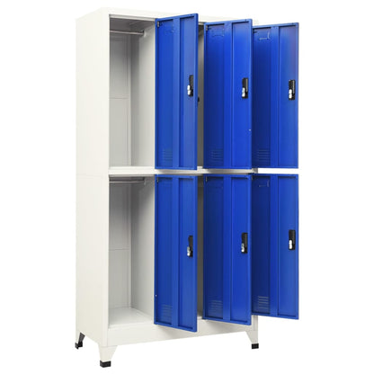 Locker Cabinet Grey and Blue 90x45x180 cm Steel