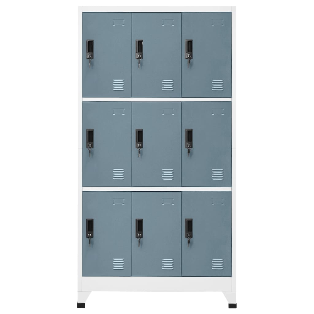 Locker Cabinet Light Grey and Dark Grey 90x45x180 cm Steel