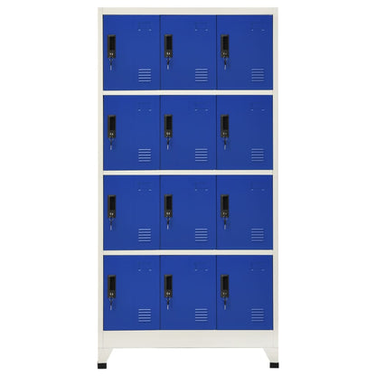 Locker Cabinet Grey and Blue 90x45x180 cm Steel