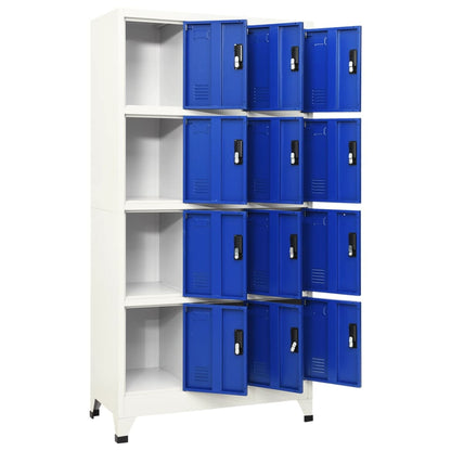 Locker Cabinet Grey and Blue 90x45x180 cm Steel