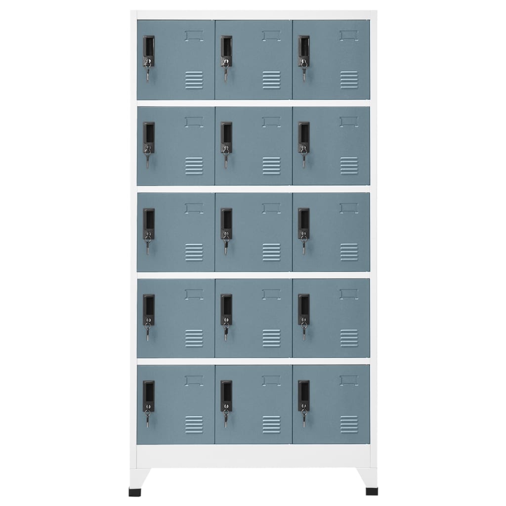 Locker Cabinet Light Grey and Dark Grey 90x40x180 cm Steel