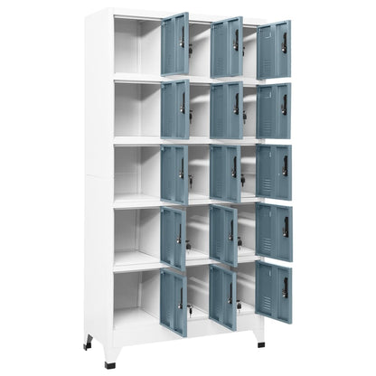 Locker Cabinet Light Grey and Dark Grey 90x40x180 cm Steel