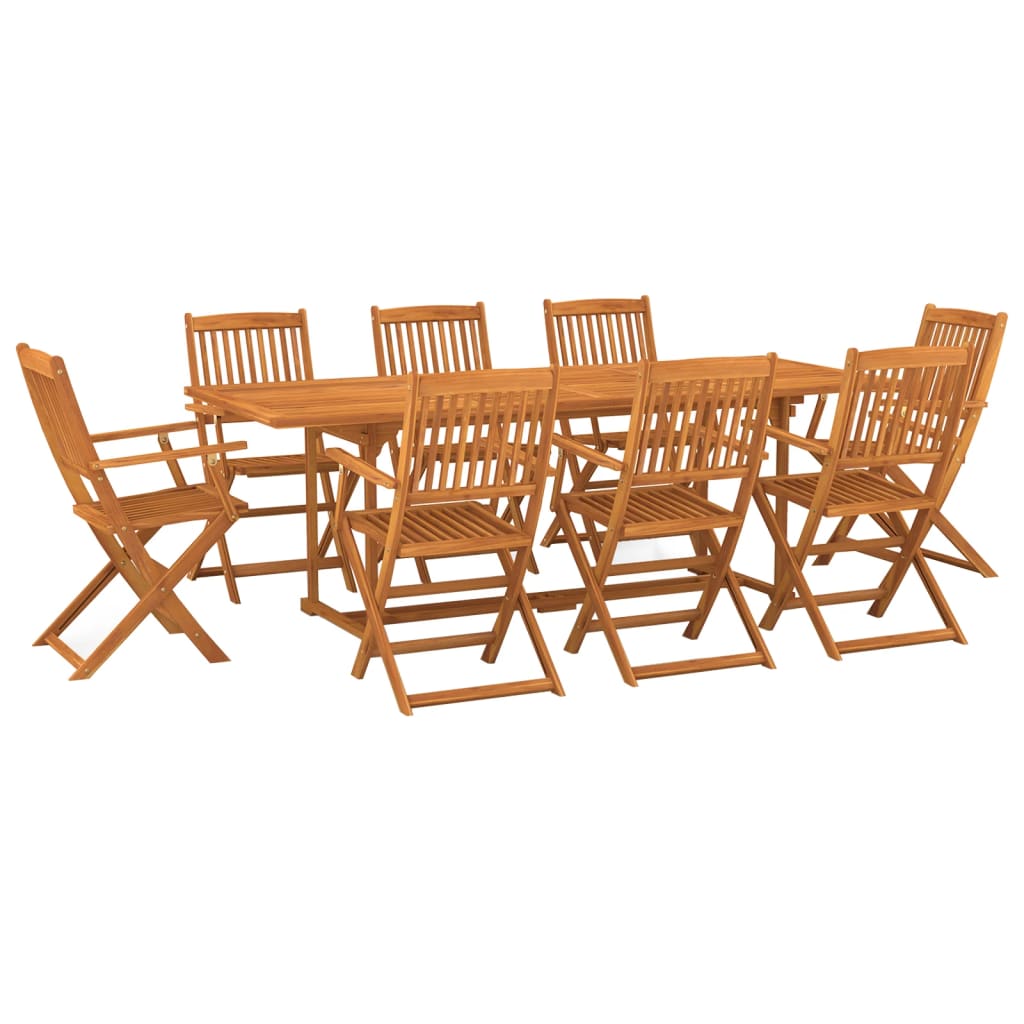 9 Piece Garden Dining Set Solid Acacia Wood