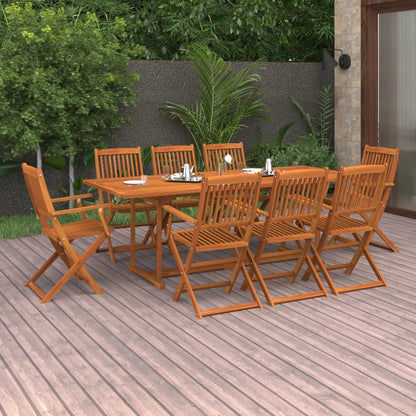 9 Piece Garden Dining Set Solid Acacia Wood