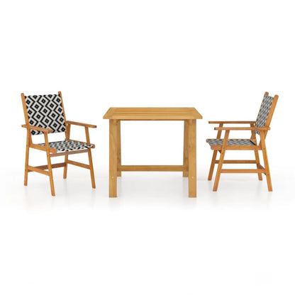 3 Piece Garden Dining Set Solid Acacia Wood