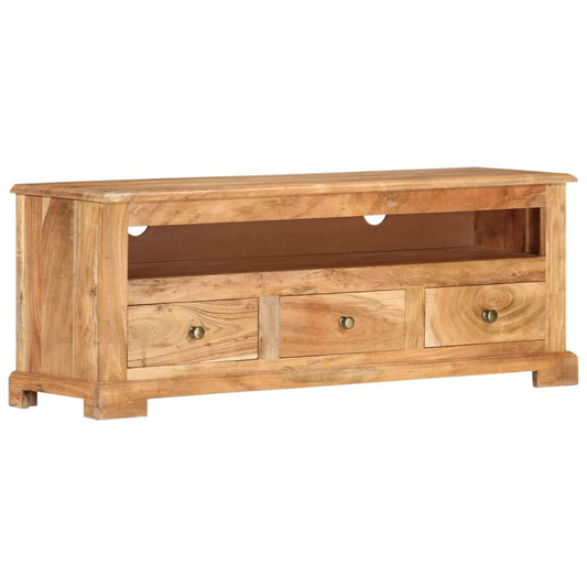 TV Cabinet Solid Wood Acacia 110x30x40 cm Brown