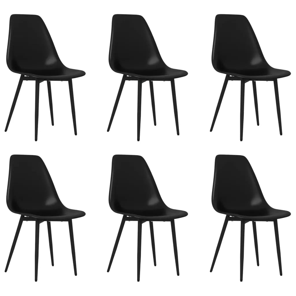 Dining Chairs 6 pcs Black PP