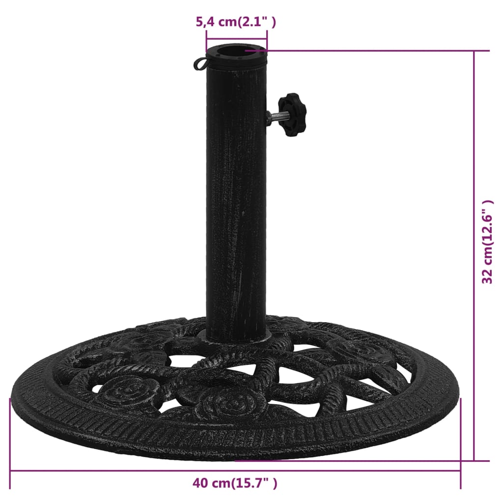 Umbrella Base Black 40x40x32 cm Cast Iron