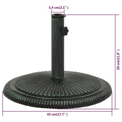 Umbrella Base Green 45x45x30 cm Cast Iron