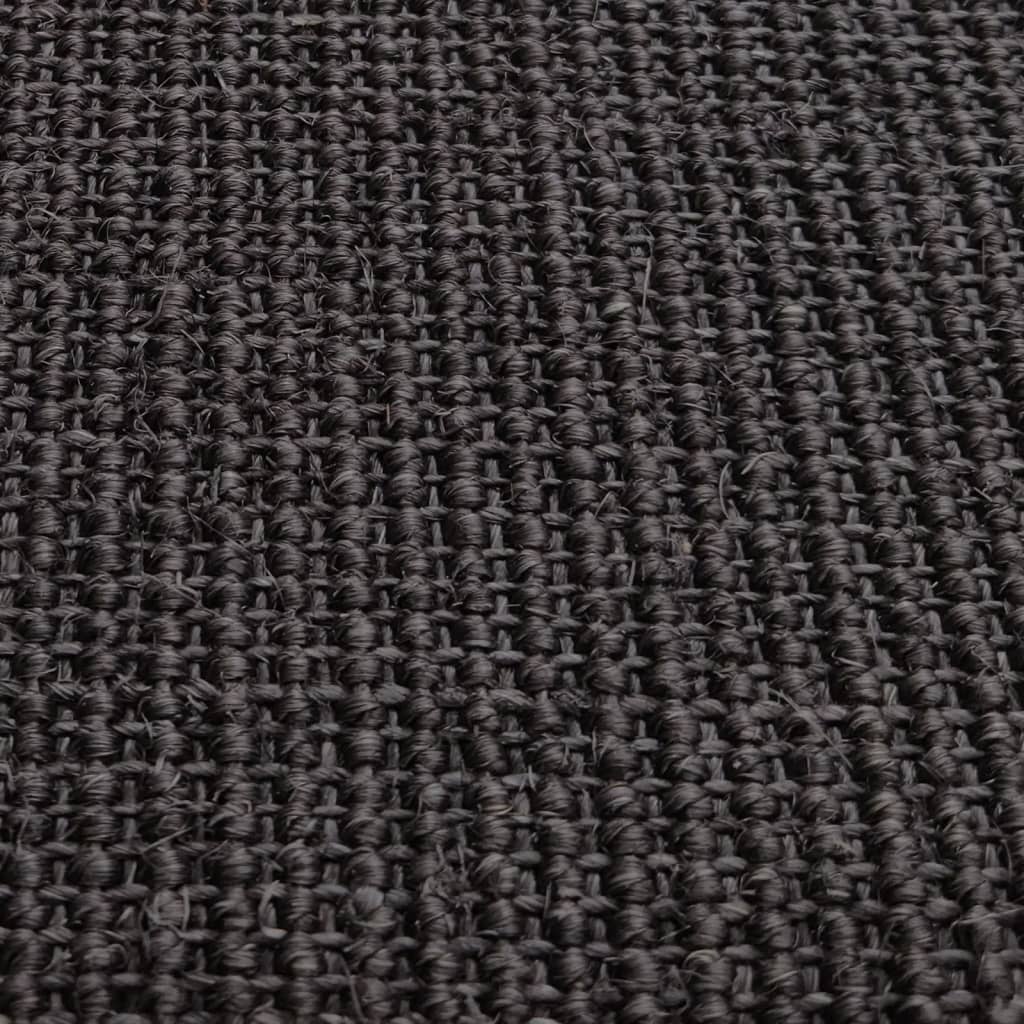 Rug Natural Sisal 80x250 cm Black