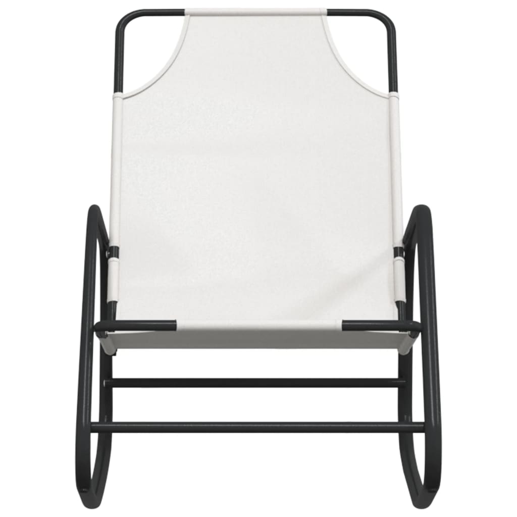 Rocking Sun Lounger Cream Steel and Textilene