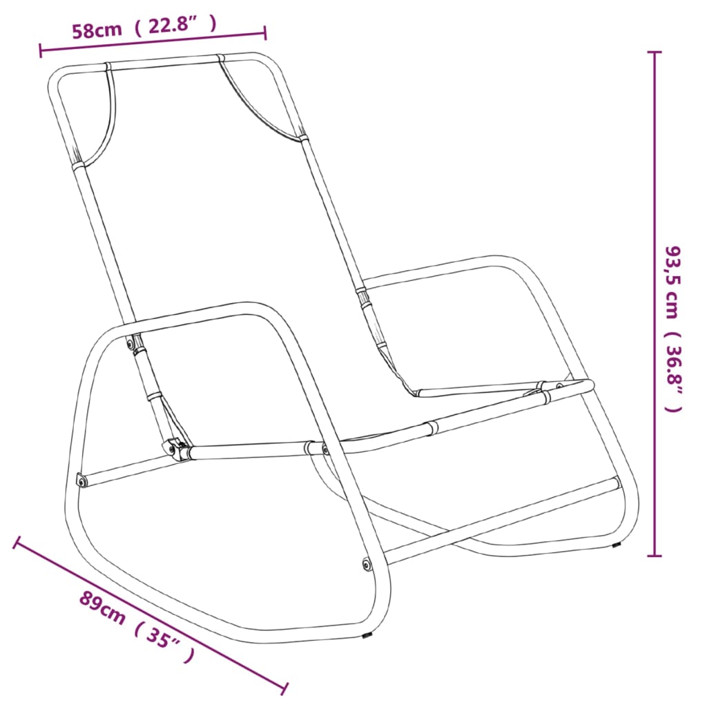 Rocking Sun Lounger Cream Steel and Textilene