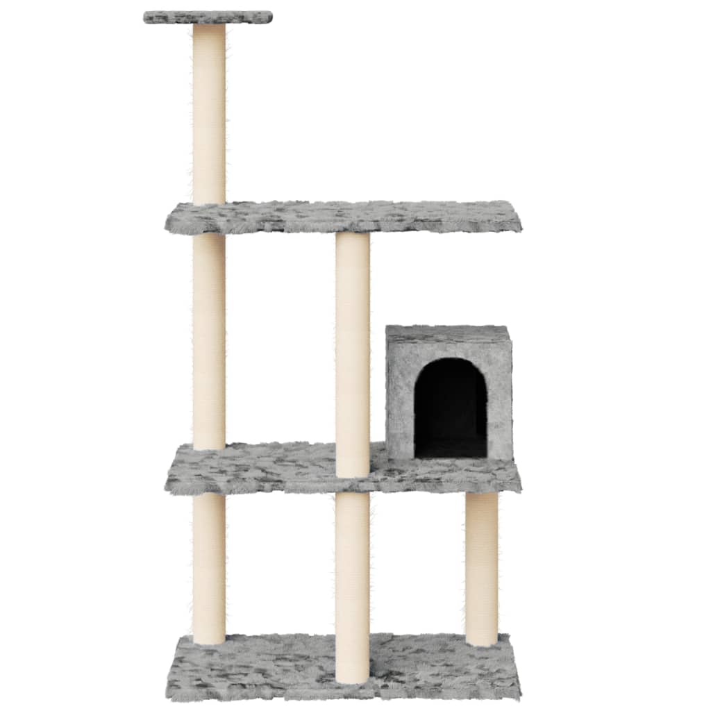 Cat Tree with Sisal Scratching Posts Light Grey 119 cm