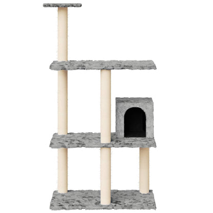 Cat Tree with Sisal Scratching Posts Light Grey 119 cm